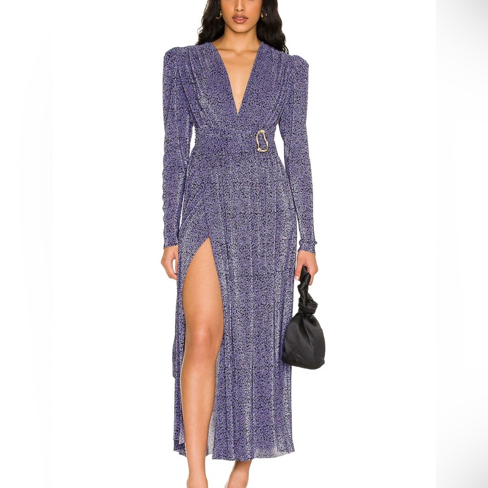 Sabina Musayev Long Sleeve Blue Dress